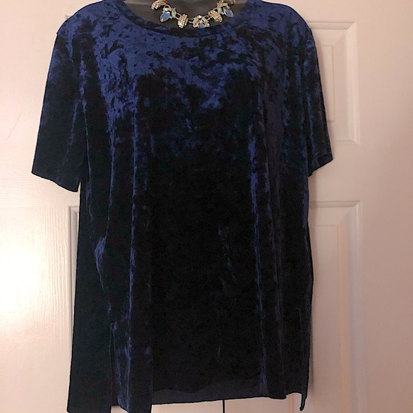 esmara by Heidi Klum midnight blue velvet shirt - Picture 1 of 7